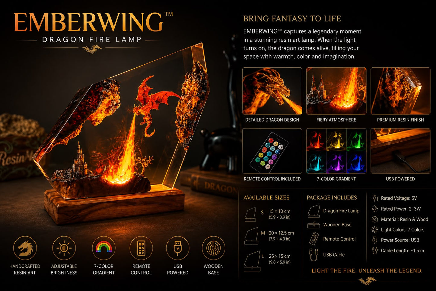 Emberwing™ — Dragon Fire Lamp
